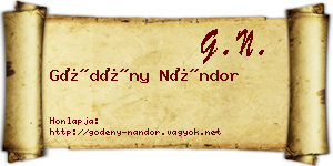 Gödény Nándor névjegykártya